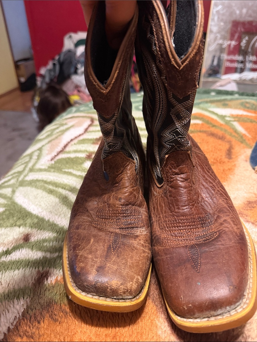 Youth Boy’a Brown Leather Western Cowboy Boots